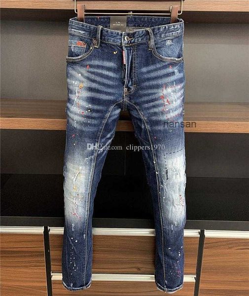 new arrival designer men denim cool guy jeans embroidery pants fashion holes trousers italy siz s okb, Blue
new arrival designer men denim cool guy jeans embroidery pants fashion holes trousers italy siz s okb, Blue