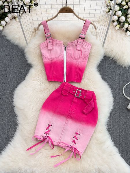 two piece dress deat fashion contrast color gradient twopiece women denim zipper sling vest high waist bandage skirt spring 11xx01037 230321, White
two piece dress deat fashion contrast color gradient twopiece women denim zipper sling vest high waist bandage skirt spring 11xx01037 230321, White