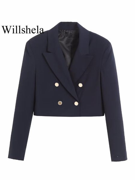 women's suits blazers willshela women fashion navyblue double breasted cropped blazer vintage notched neck long sleeves female chic lad, White;black
women's suits blazers willshela women fashion navyblue double breasted cropped blazer vintage notched neck long sleeves female chic lad, White;black