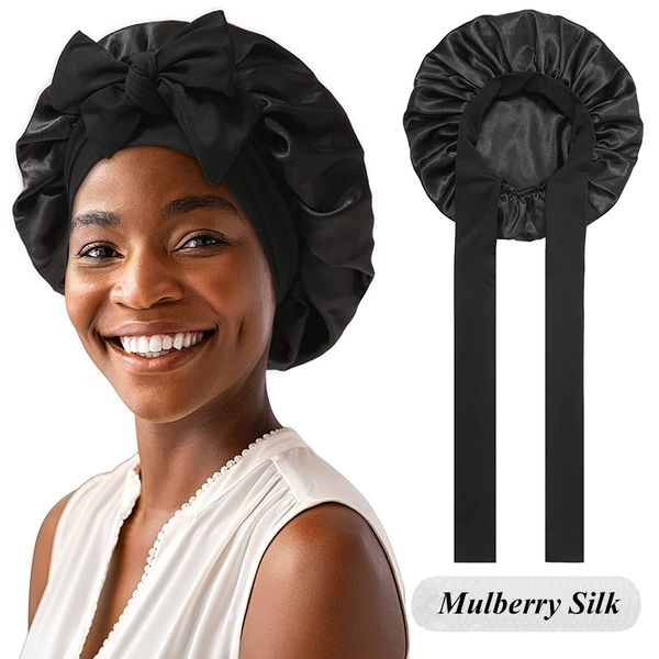 beanieskull caps 100 mulberry silk sleeping bonnet for women large sleep cap with wide elastic tie band curly dreadlock braid hair care 2303, Blue;gray
beanieskull caps 100 mulberry silk sleeping bonnet for women large sleep cap with wide elastic tie band curly dreadlock braid hair care 2303, Blue;gray