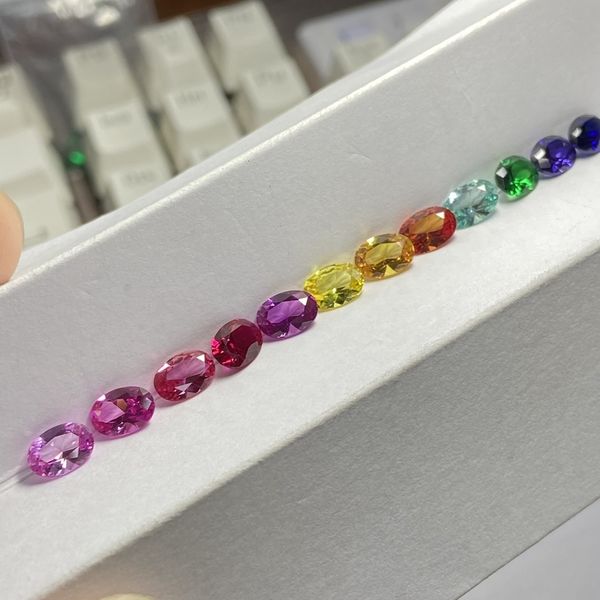 loose diamonds meisidian 12 color 5a quality 5x7mm oval cut fancypink blue yellow rainbow sapphire gemstnoe 230320, Black
loose diamonds meisidian 12 color 5a quality 5x7mm oval cut fancypink blue yellow rainbow sapphire gemstnoe 230320, Black