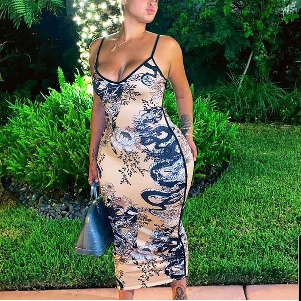 summer dragon print halter dress clothes for sleeveless backless women skirts slim maxi, Black;gray
summer dragon print halter dress clothes for sleeveless backless women skirts slim maxi, Black;gray
