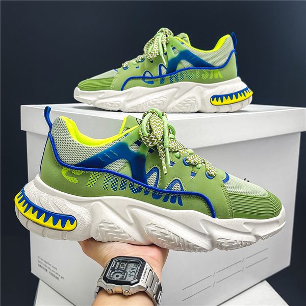2023 fashion green mens casual sneakers lace-up designer streetwear hip hop chunky sneakers men trainer platform footwear, Black
2023 fashion green mens casual sneakers lace-up designer streetwear hip hop chunky sneakers men trainer platform footwear, Black