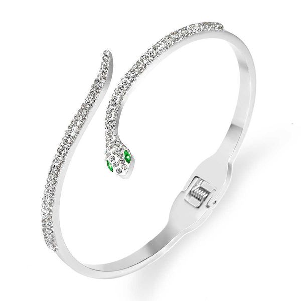 luxury ornaments fysara snake green eyes bangles bracelets cz full crystal summer clasp stainless steel bracelet for women jewelry accessori, Silver
luxury ornaments fysara snake green eyes bangles bracelets cz full crystal summer clasp stainless steel bracelet for women jewelry accessori, Silver