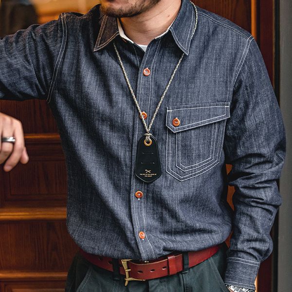 men's casual shirts maden men jeans indigo washed solid work shirt selvedge jeans shirt denim shirt long sleeve shirt jacket vintage c, White;black
men's casual shirts maden men jeans indigo washed solid work shirt selvedge jeans shirt denim shirt long sleeve shirt jacket vintage c, White;black