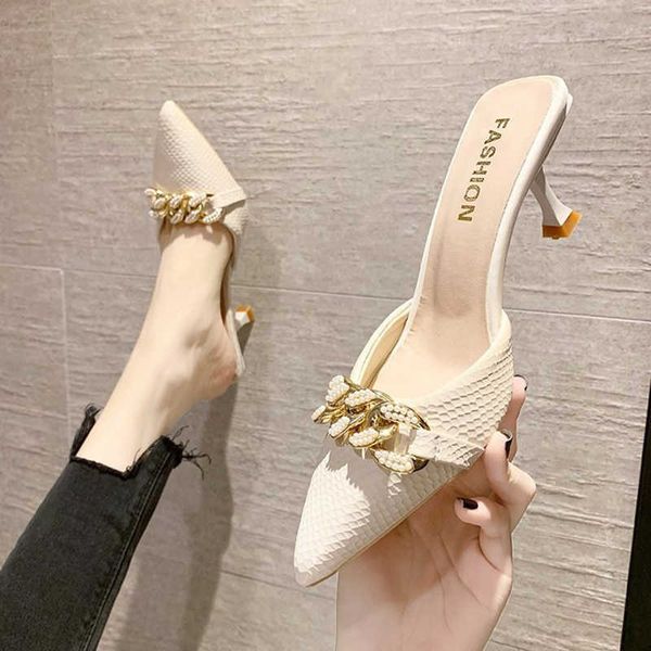 sandals pearl slides summer shoes woman pointed toe high heels metal chains sandals brand designer snake leather sandalias mujer 2022 g23032, Black
sandals pearl slides summer shoes woman pointed toe high heels metal chains sandals brand designer snake leather sandalias mujer 2022 g23032, Black