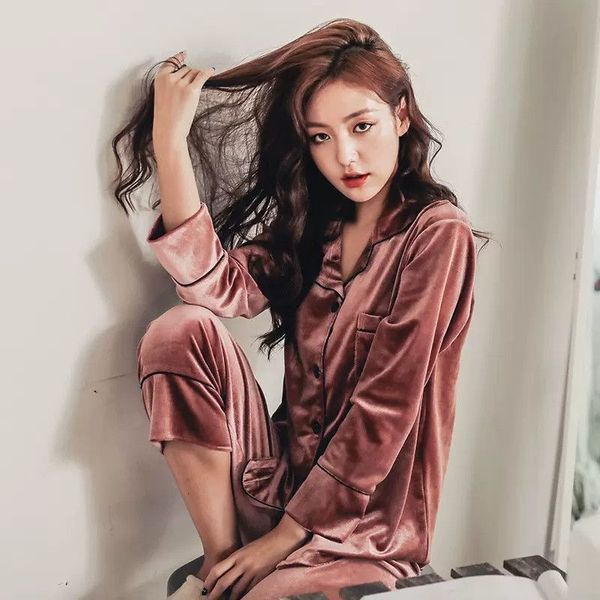 women's sleepwear pyjama femme chaud women's pajamas sets plus size -5xl 2 pcs female golden velvet luxury home wear suit winter, Black;red
women's sleepwear pyjama femme chaud women's pajamas sets plus size -5xl 2 pcs female golden velvet luxury home wear suit winter, Black;red