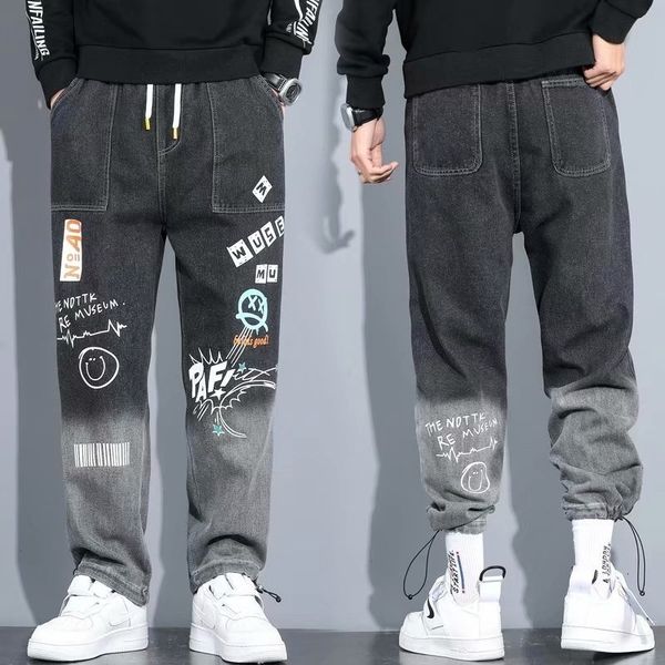men's pants 2023 fashion 's denim pants hip hop trend streetwear jogging casual elastic waist men clothing cargo trousers 230320, Black
men's pants 2023 fashion 's denim pants hip hop trend streetwear jogging casual elastic waist men clothing cargo trousers 230320, Black