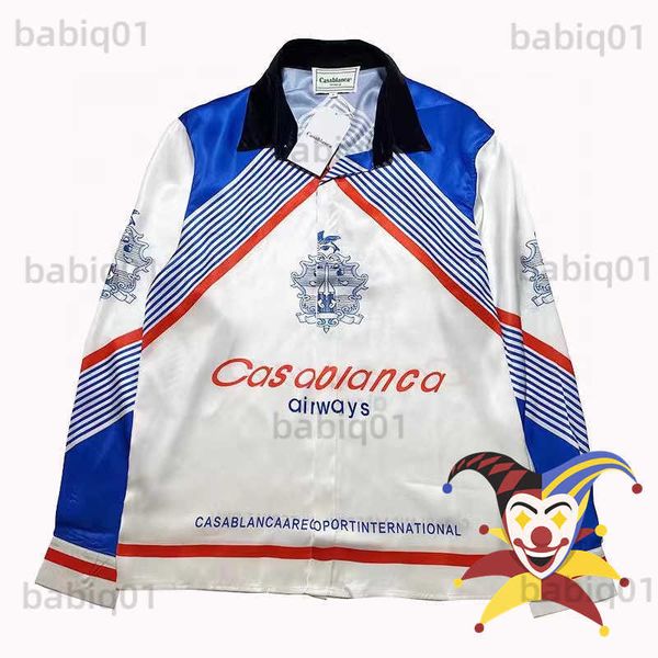 shirts men's casual casablanca silk shirt men women 1 version airline themed print casablanca tees t230321, White;black
shirts men's casual casablanca silk shirt men women 1 version airline themed print casablanca tees t230321, White;black