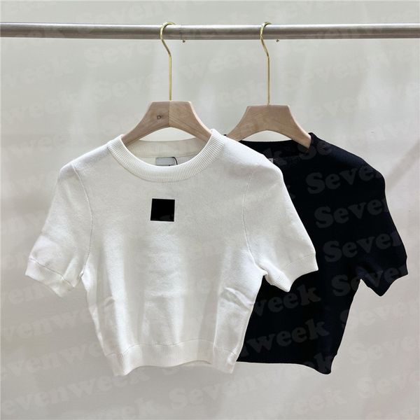 embroidered knitted t shirts for women short sleeve designer knitting sweater fashion lady pullover summer, White
embroidered knitted t shirts for women short sleeve designer knitting sweater fashion lady pullover summer, White