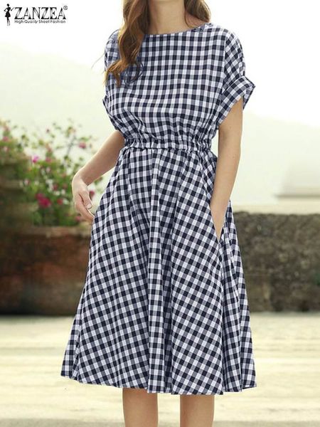 casual dresses fashion check dress women summer sundress zanzea casual short sleeve high waist midi vestidos female plaid robe femme 7 23032, Black;gray
casual dresses fashion check dress women summer sundress zanzea casual short sleeve high waist midi vestidos female plaid robe femme 7 23032, Black;gray
