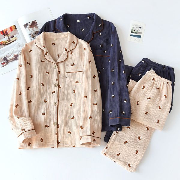 women's sleepwear spring and summer couple pajamas two-piece100%cotton crepe cartoon men and women thin long-sleeved trousers home serv, Black;red
women's sleepwear spring and summer couple pajamas two-piece100%cotton crepe cartoon men and women thin long-sleeved trousers home serv, Black;red