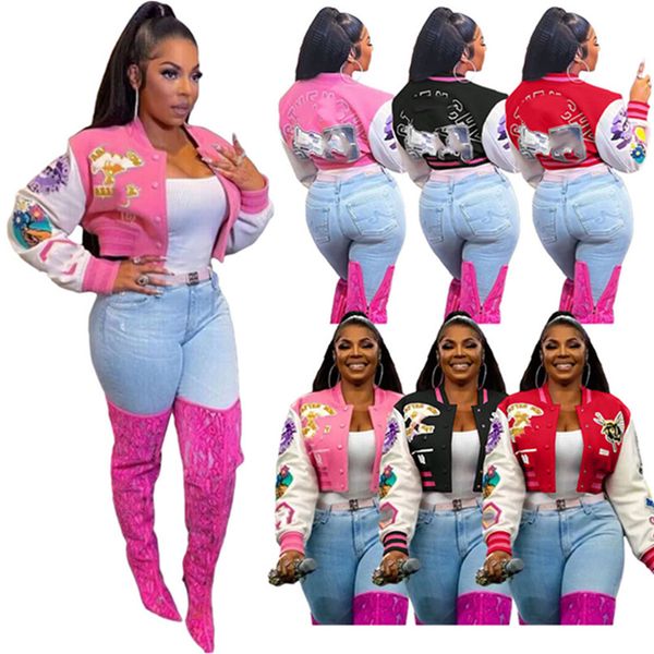 new designer brand baseball uniform jackets women spring long sleeve patchwork coats casual single breasted jacket fashion print outerwear, Black;brown
new designer brand baseball uniform jackets women spring long sleeve patchwork coats casual single breasted jacket fashion print outerwear, Black;brown