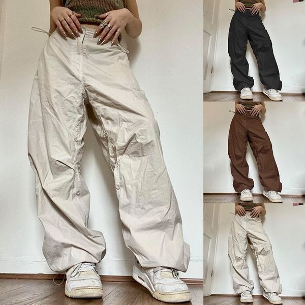women's pants capris women wide leg cargo pants y2k vintage low waist drawstring joggers tech pants casual solid hippie streetwear bagg, Black;white
women's pants capris women wide leg cargo pants y2k vintage low waist drawstring joggers tech pants casual solid hippie streetwear bagg, Black;white