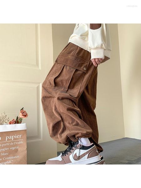women's pants houzhou harajuku vintage brown corduroy cargo japanese style hip hop oversized joggers sweatpants baggy trousers, Black;white
women's pants houzhou harajuku vintage brown corduroy cargo japanese style hip hop oversized joggers sweatpants baggy trousers, Black;white