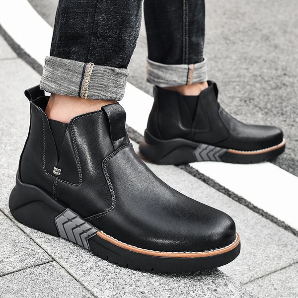 misalwa elevator boots men original rubbing leather men chelsea boots ankle thick sole platform men casual height incr, Black
misalwa elevator boots men original rubbing leather men chelsea boots ankle thick sole platform men casual height incr, Black