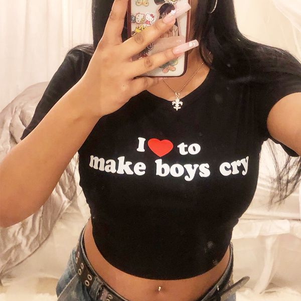 womens tshirt harajuku letter i love to make boy cry print short sleeve skinny crop women y2k kawaii streetwear cropped tee 230321, White
womens tshirt harajuku letter i love to make boy cry print short sleeve skinny crop women y2k kawaii streetwear cropped tee 230321, White