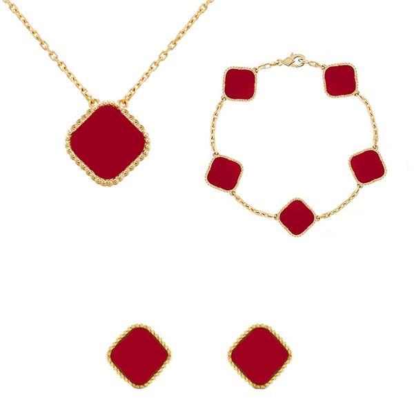 red clover necklace designer jewelry set pendant necklaces bracelet stud earrings gold silver mother of pearl green flower necklace link cha, Black
red clover necklace designer jewelry set pendant necklaces bracelet stud earrings gold silver mother of pearl green flower necklace link cha, Black