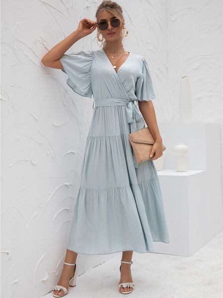 casual dresses msfilia solid short sleeve fold high waist v neck female dress fashion pure spring summer chic ladies long dress 230321, Black;gray
casual dresses msfilia solid short sleeve fold high waist v neck female dress fashion pure spring summer chic ladies long dress 230321, Black;gray