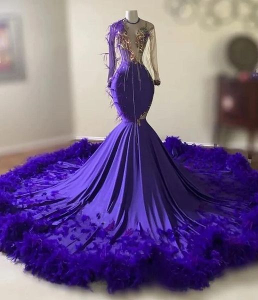 purple feathers mermaid prom dresses long sleeve sequin applique tassel party gowns graduation dress for black girls
purple feathers mermaid prom dresses long sleeve sequin applique tassel party gowns graduation dress for black girls