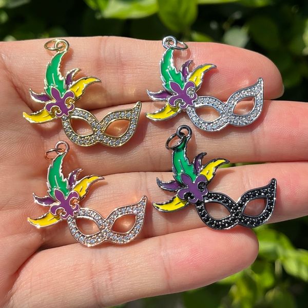 charms 5pcs mardi gras cubic zirconia paved mask bracelets pendant for jewelry making accessoires year 2023 230320, Bronze;silver
charms 5pcs mardi gras cubic zirconia paved mask bracelets pendant for jewelry making accessoires year 2023 230320, Bronze;silver