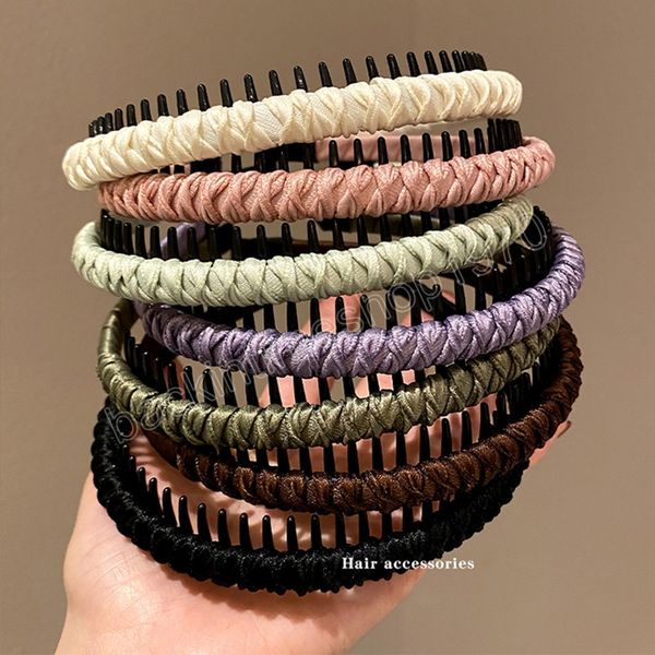women toothed anti-slip hairband solid washing face korean style headband head hoop girls fashion hair accessories, Slivery;white
women toothed anti-slip hairband solid washing face korean style headband head hoop girls fashion hair accessories, Slivery;white