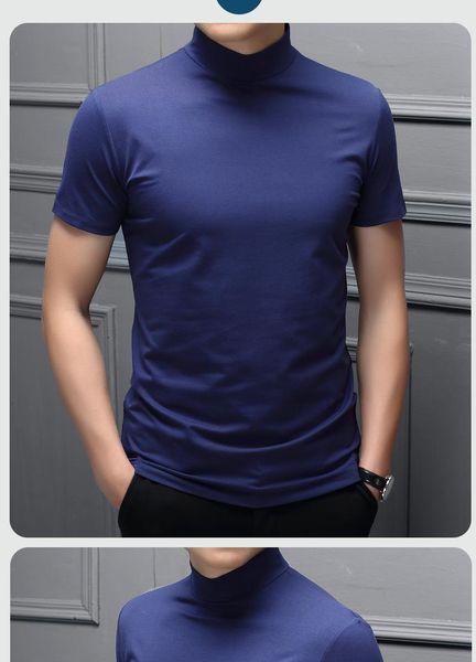 men's t-shirts spring and summer men's semi-high collar silk cotton short-sleeved thin t-shirt men's pure color style high co, White;black
men's t-shirts spring and summer men's semi-high collar silk cotton short-sleeved thin t-shirt men's pure color style high co, White;black