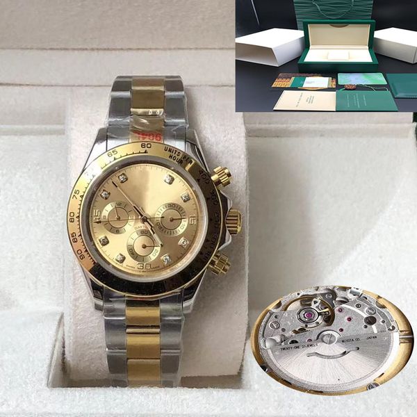 with original box luxury automatic 2813 mechanical movement watch gold dial watches men 116508 116520 116528 mens wristwatches, Slivery;brown
with original box luxury automatic 2813 mechanical movement watch gold dial watches men 116508 116520 116528 mens wristwatches, Slivery;brown