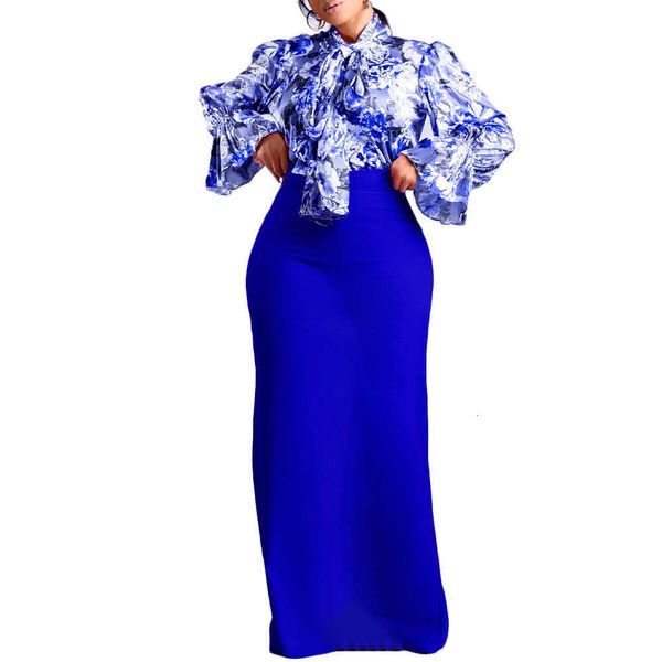 long bohemia style sleeve two piece set women clothing fashion printed high waist wrap skirts floral blouse dress suit, Black;gray
long bohemia style sleeve two piece set women clothing fashion printed high waist wrap skirts floral blouse dress suit, Black;gray