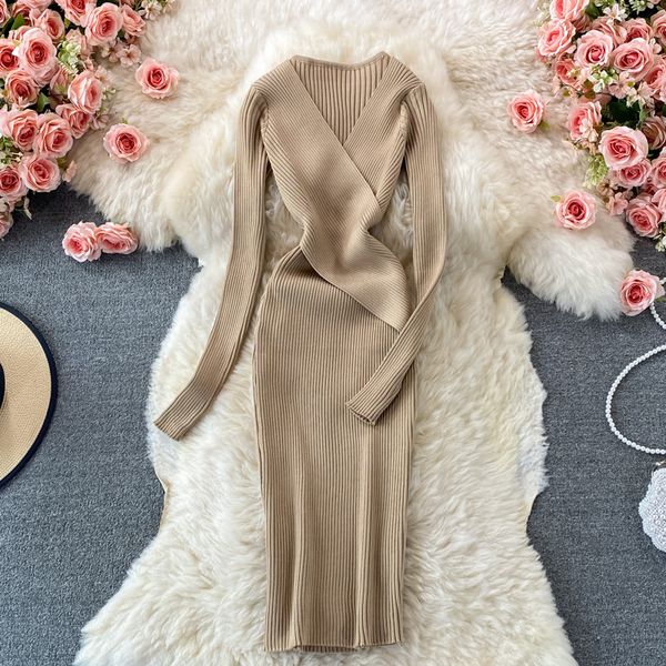 casual dresses knitted rib maxi dress korean clothing elegant solid black a line long sleeve bodycon robe pullover casual ladies vestidos 23, Black;gray
casual dresses knitted rib maxi dress korean clothing elegant solid black a line long sleeve bodycon robe pullover casual ladies vestidos 23, Black;gray