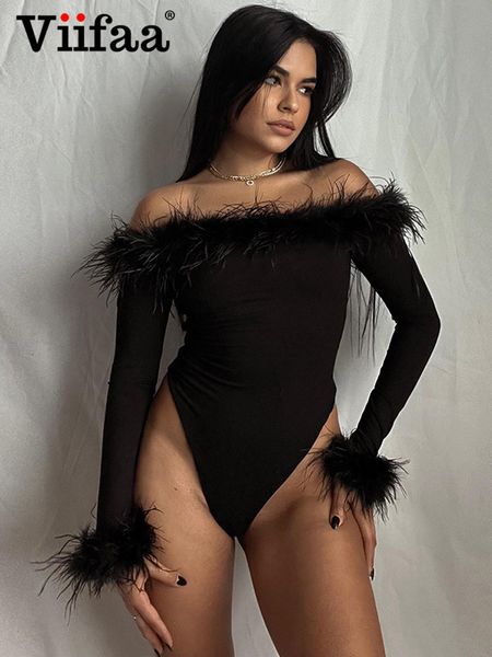 womens jumpsuits rompers viifaa feather trim off shoulder skinny bodysuit festival outfits women party streetwear long sleeve bodysuits 230, Black;white
womens jumpsuits rompers viifaa feather trim off shoulder skinny bodysuit festival outfits women party streetwear long sleeve bodysuits 230, Black;white