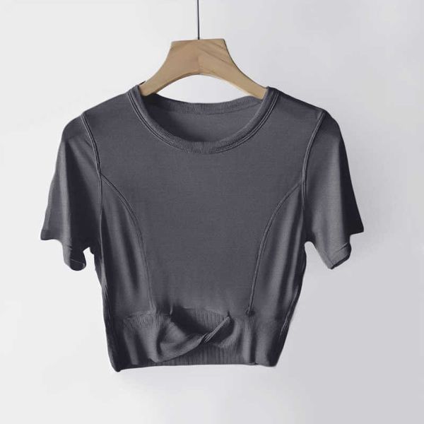 lu-056 yoga dress cropped women's cotton t-shirt ribbed short modal short sleeve shirt breathable tight sports gym clothes, White;red
lu-056 yoga dress cropped women's cotton t-shirt ribbed short modal short sleeve shirt breathable tight sports gym clothes, White;red