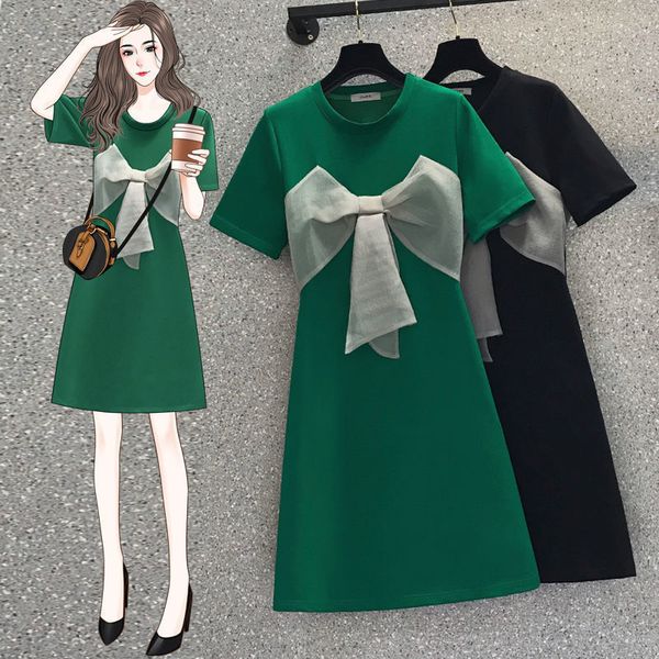 casual dresses 40-100kg women's fashion big bowknot loose dress korean student casual joker o-neck short green dresses streetwear femal, Black;gray
casual dresses 40-100kg women's fashion big bowknot loose dress korean student casual joker o-neck short green dresses streetwear femal, Black;gray