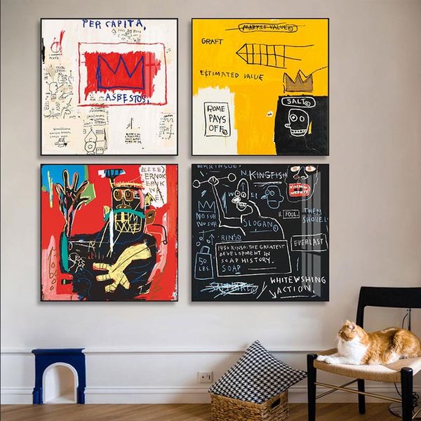 basquiat decorative painting bar large size american graffiti artist mural trendy studio hanging painting
basquiat decorative painting bar large size american graffiti artist mural trendy studio hanging painting