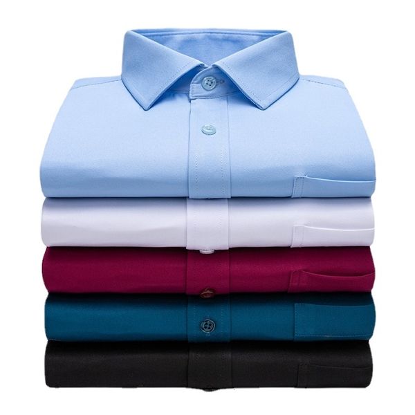 men's casual shirts men business office classic stretchy silky non-iron dress shirt pocketless long sleeve standard stretch casual clot, White;black
men's casual shirts men business office classic stretchy silky non-iron dress shirt pocketless long sleeve standard stretch casual clot, White;black