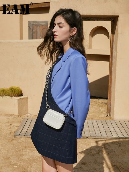 women's suits blazers eam women blue plaid irreuglar long blazer lapel sleeve loose fit jacket fashion spring autumn 2023 1de9827 23032, White;black
women's suits blazers eam women blue plaid irreuglar long blazer lapel sleeve loose fit jacket fashion spring autumn 2023 1de9827 23032, White;black