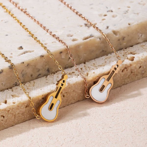 luxury ornamentsrose gold necklaces for women stainless steel guitar shape white shell pendants necklace trendy party 2022 jewellery, Silver
luxury ornamentsrose gold necklaces for women stainless steel guitar shape white shell pendants necklace trendy party 2022 jewellery, Silver