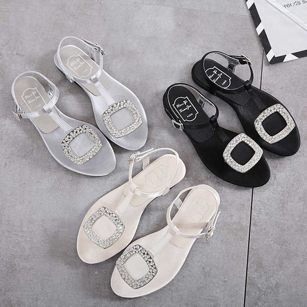 sandals crystal buckle silk sandals women clip toe t-stap gladiator sandalias mujer ankle strap glitter summer beach shoes woman sandale g23, Black
sandals crystal buckle silk sandals women clip toe t-stap gladiator sandalias mujer ankle strap glitter summer beach shoes woman sandale g23, Black