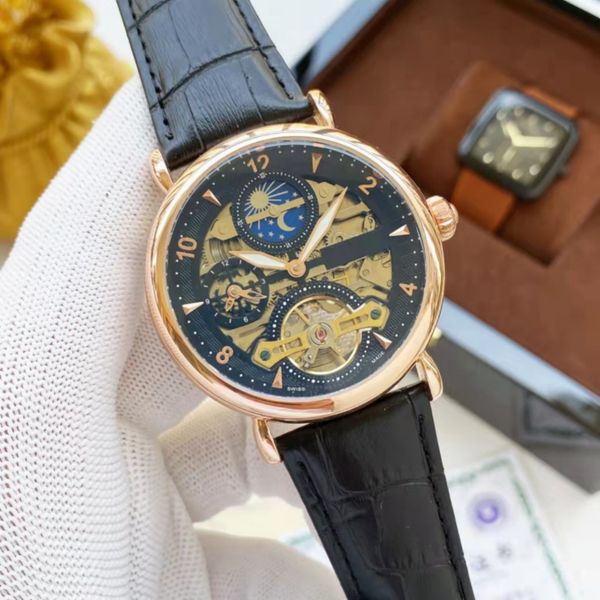 pp men's mechanical watch, hollow out, tourbillon, automatic mechanical belt watch zzx
pp men's mechanical watch, hollow out, tourbillon, automatic mechanical belt watch zzx