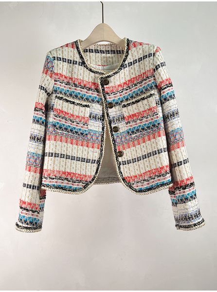 308 xl 2023 spring women's jackets coat long sleeve crew neck tweed button white beads fashion womens clothes huilin, Black;brown
308 xl 2023 spring women's jackets coat long sleeve crew neck tweed button white beads fashion womens clothes huilin, Black;brown