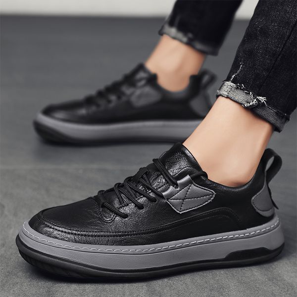 dress shoes men lace up leather casual for men outdoor flat platform walking outdoor footwear breathable sneakers 230320, Black
dress shoes men lace up leather casual for men outdoor flat platform walking outdoor footwear breathable sneakers 230320, Black