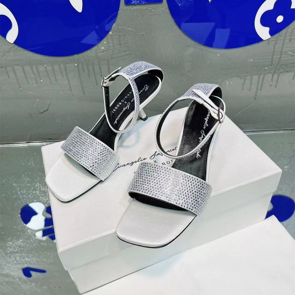 runway summer thin high heels sandals women slik satin ankle strap square toe crystal sandalias ladies dress party shoe, Black
runway summer thin high heels sandals women slik satin ankle strap square toe crystal sandalias ladies dress party shoe, Black