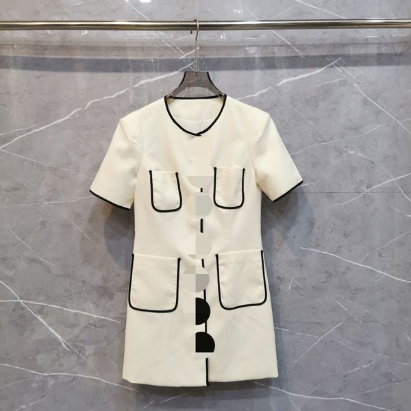 308 2023 runway dresses spring summer brand same style dress white short sleeve crew neck empire fashion womens clothes weilan886, Black
308 2023 runway dresses spring summer brand same style dress white short sleeve crew neck empire fashion womens clothes weilan886, Black