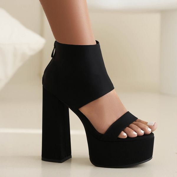 sandals sardine material high heel platform peep toe super thick back zipper open toe summer fashion 230321, Black
sandals sardine material high heel platform peep toe super thick back zipper open toe summer fashion 230321, Black