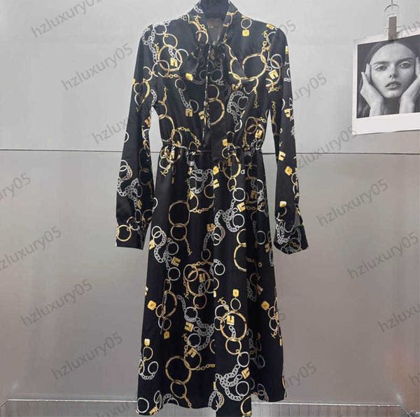 women dresses clashing color chain trim lapel long sleeves designer dress bow streamers adorn neckline corset waist slimming maxiskit dresse, Black;gray
women dresses clashing color chain trim lapel long sleeves designer dress bow streamers adorn neckline corset waist slimming maxiskit dresse, Black;gray