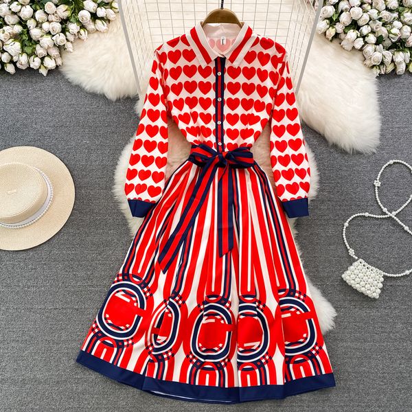 spring european and american vintage style dress long sleeve polo neck slim a-line print dress elegant swing long dress, Black;gray
spring european and american vintage style dress long sleeve polo neck slim a-line print dress elegant swing long dress, Black;gray
