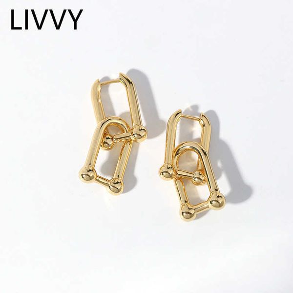 charm livvy silver color creative design double u shape earrings for women thick link stylish jewelry party gift g230320, Golden
charm livvy silver color creative design double u shape earrings for women thick link stylish jewelry party gift g230320, Golden