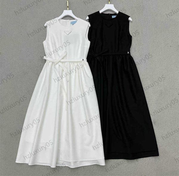 women dresses front triangle logo decoration crewneck sleeveless brand dress bow lace-up design high waist slim designer maxiskit summer dre, Black;gray
women dresses front triangle logo decoration crewneck sleeveless brand dress bow lace-up design high waist slim designer maxiskit summer dre, Black;gray