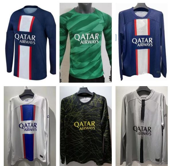 22 23 messis mbappe long sleeve soccer jerseys 2022 2023 sergio ramos r.sanches vitinha verratti hakimi kimpembe n.mendes donnarumma goalkee, Black;yellow
22 23 messis mbappe long sleeve soccer jerseys 2022 2023 sergio ramos r.sanches vitinha verratti hakimi kimpembe n.mendes donnarumma goalkee, Black;yellow