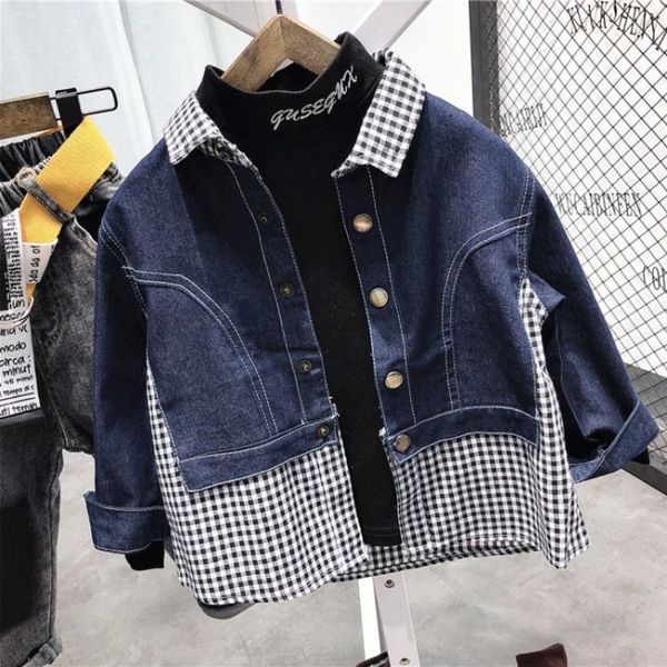 kids shirts 2-6yrs fashion baby boys girls denim shirts spring autumn boy children's patchwork plaid shirts korean kid denim shirts 230, White;black
kids shirts 2-6yrs fashion baby boys girls denim shirts spring autumn boy children's patchwork plaid shirts korean kid denim shirts 230, White;black